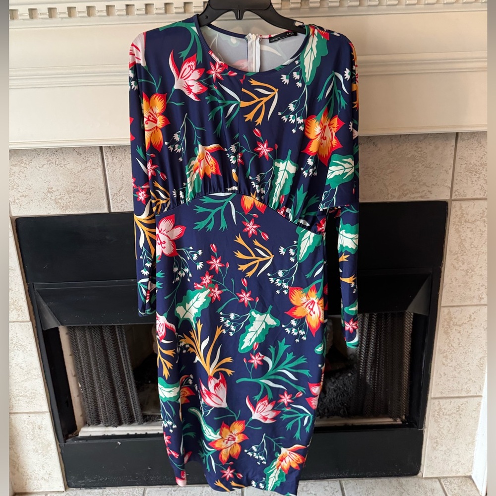Zara floral midi dress